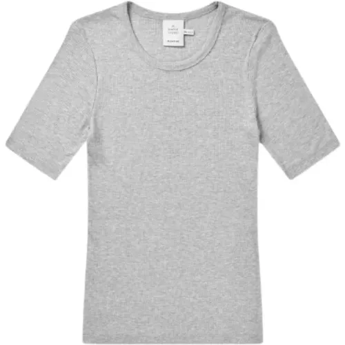 Grey Elbow Sleeve T-Shirt , female, Sizes: 2XL, 2XS, S, L, XS, XL, M - Munthe - Modalova