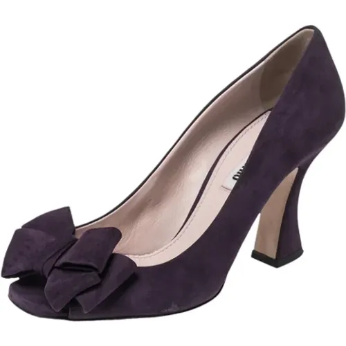 Pre-owned Suede heels , female, Sizes: 4 UK - Miu Miu Pre-owned - Modalova