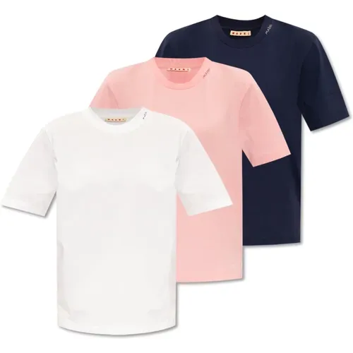 T-Shirt 3er-Pack , Damen, Größe: XS - Marni - Modalova