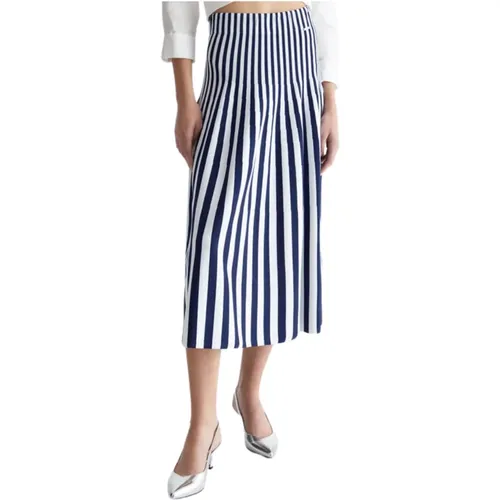 Blue Stripe Skirt , female, Sizes: M, XS - Liu Jo - Modalova