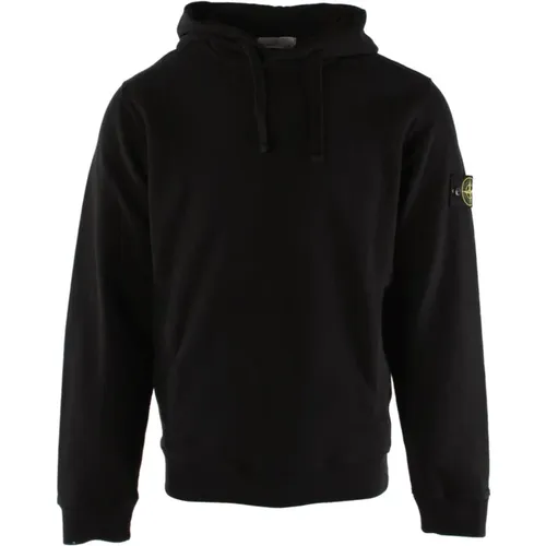 Schwarzer Baumwoll Herren Pullover , Herren, Größe: L - Stone Island - Modalova