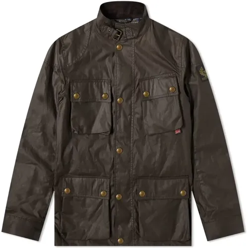 Fieldmaster Jacket Waxed Cotton Faded Olive , male, Sizes: L, XL, 2XL - Belstaff - Modalova