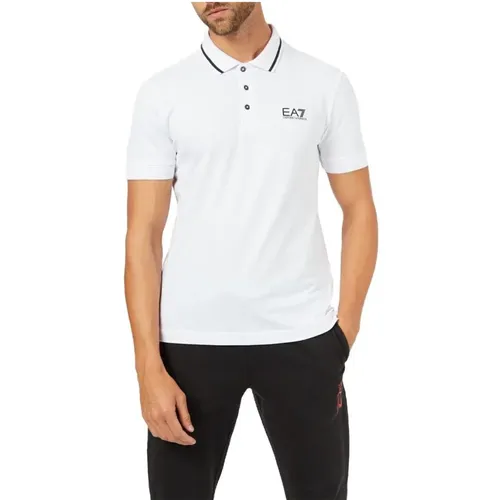 Weißes Polo-Shirt mit Kurzen Ärmeln , Herren, Größe: 2XL - Emporio Armani EA7 - Modalova