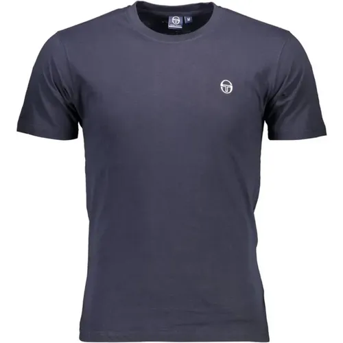 Blau besticktes Crew Neck T-Shirt , Herren, Größe: XL - Sergio Tacchini - Modalova