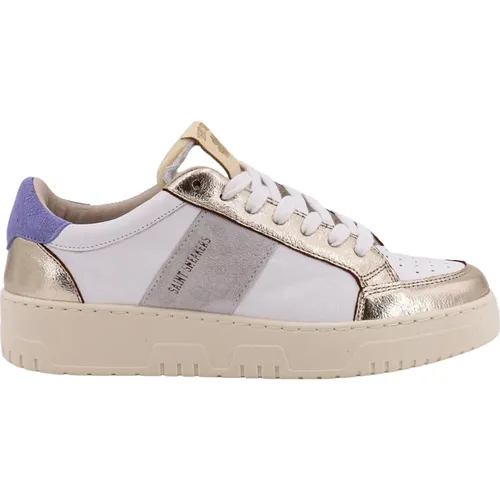 Leather Sneakers with Suede Bands , female, Sizes: 6 UK, 4 UK, 3 UK, 5 UK, 8 UK, 7 UK - Saint Sneakers - Modalova