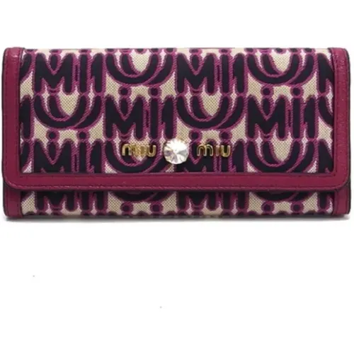 Pre-owned Leather wallets , female, Sizes: ONE SIZE - Miu Miu Pre-owned - Modalova