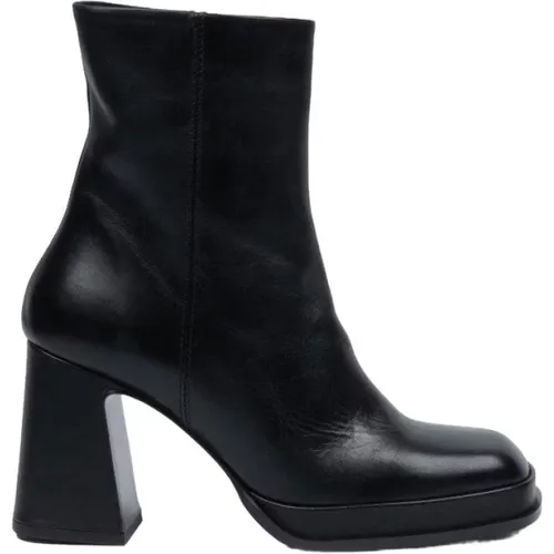 Leather Ankle Boot with Side Zip , female, Sizes: 8 UK, 5 UK, 4 UK, 6 UK - Elvio Zanon - Modalova