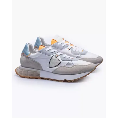 La Rue Kollektion Sneakers - Beige, Grau, Himmelblau, Neon Orange, Weiß , Herren, Größe: 39 EU - Philippe Model - Modalova