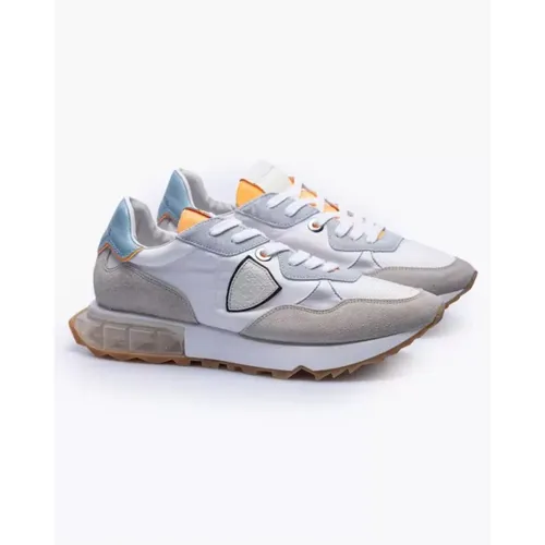 La Rue Kollektion Sneakers - Beige, Grau, Himmelblau, Neon Orange, Weiß , Herren, Größe: 40 EU - Philippe Model - Modalova