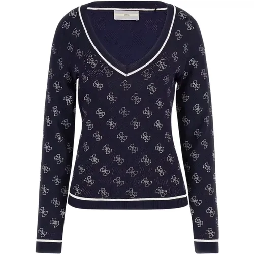 V-neck Sweater , female, Sizes: L, S, XS, XL, M - Guess - Modalova