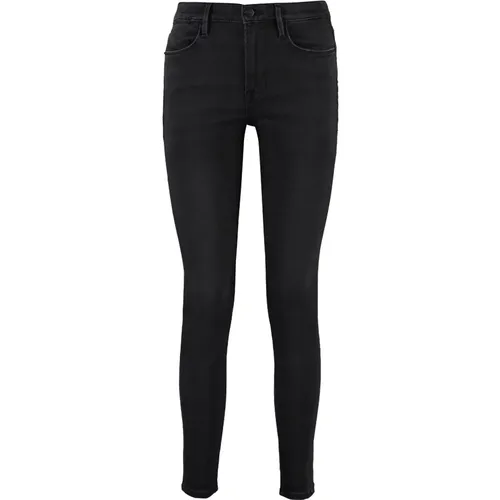 High-rise Skinny Jeans mit Metallknöpfen , Damen, Größe: W29 - Frame - Modalova