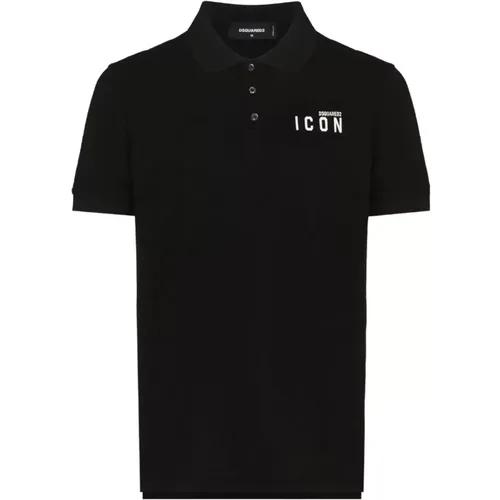 Klassisches Schwarzes Poloshirt , Herren, Größe: M - Dsquared2 - Modalova