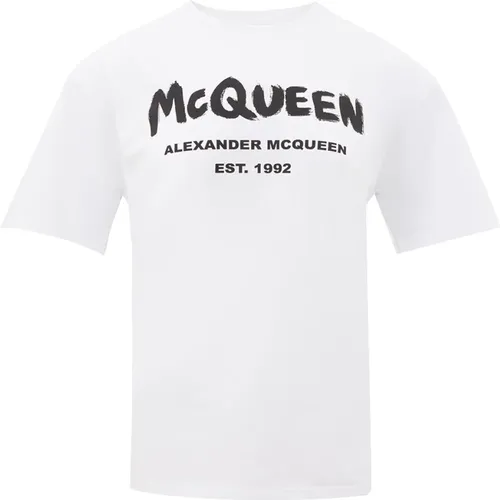 Weiße Tee McQueen Stil , Damen, Größe: 3XS - alexander mcqueen - Modalova