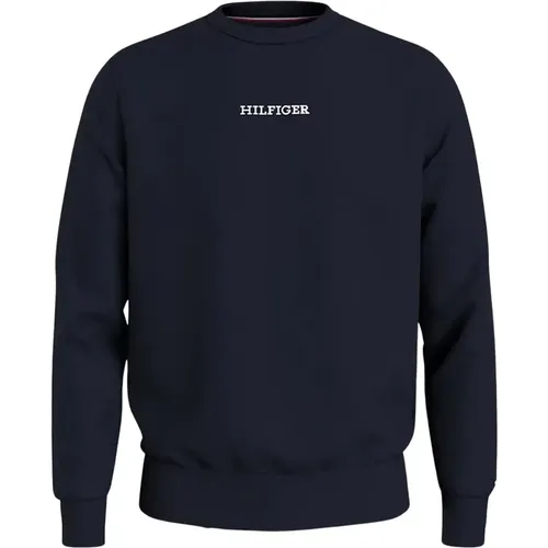 Herren Blaues Logo Sweatshirt - Tommy Hilfiger - Modalova