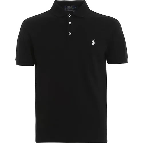 Schwarzes Polo T-Shirt Logo Bestickt , Herren, Größe: S - Ralph Lauren - Modalova