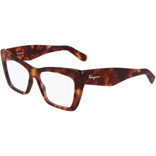 Classic Havana Frame Glasses , unisex, Sizes: 55 MM - Salvatore Ferragamo - Modalova