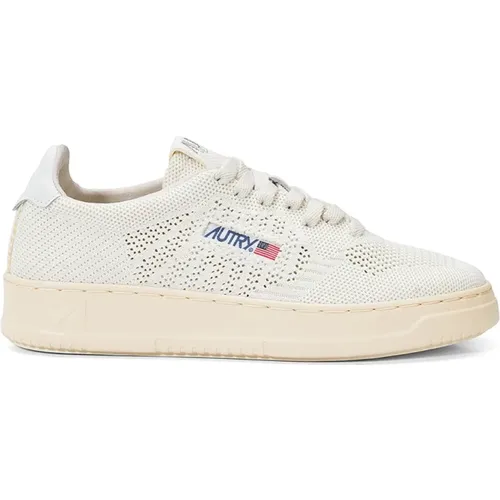 Weiße perforierte Stoff-Sneakers , Damen, Größe: 41 EU - Autry - Modalova