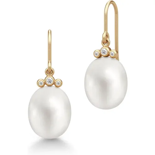 Elegante Lovina Ohrringe mit Perlen und Diamanten , Damen, Größe: ONE Size - Julie Sandlau - Modalova