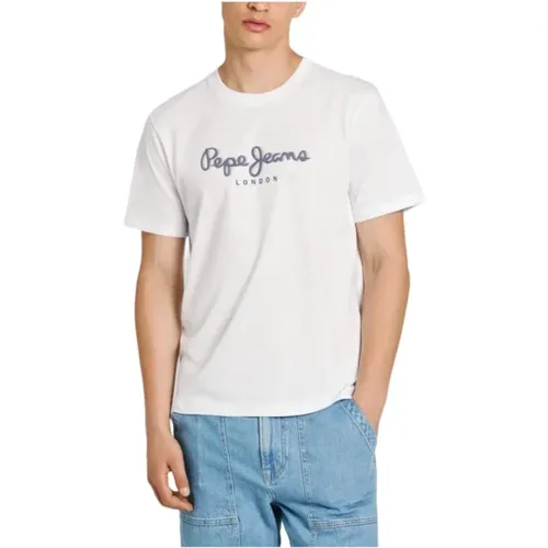 Herren Rundhals T-Shirt , Herren, Größe: L - Pepe Jeans - Modalova