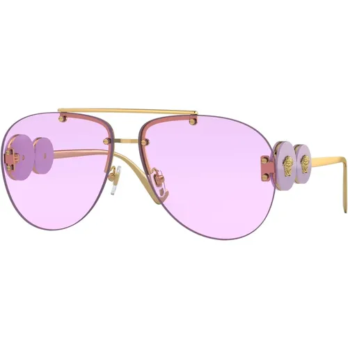 Rock Icons Sunglasses Gold/Violet,ROCK Icons Sunglasses - Versace - Modalova