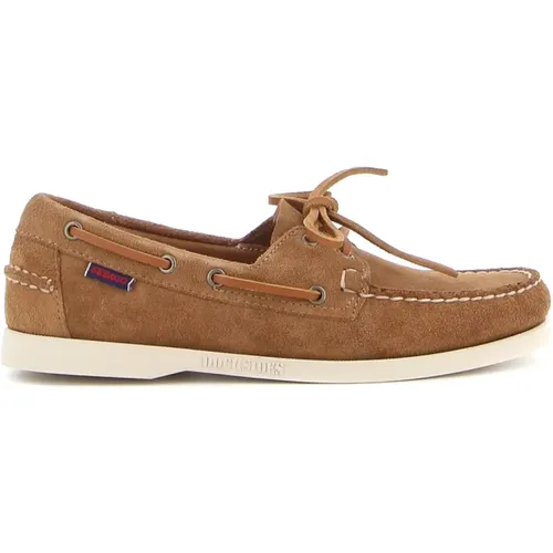 Camel Suede Loafer Sailor Shoe , male, Sizes: 6 1/2 UK - Sebago - Modalova