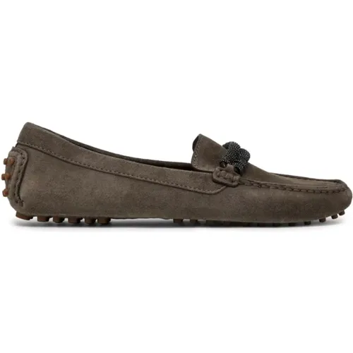 Stylische Schuhe für Männer,Wildleder Loafer mit Geflochtenem Detail - BRUNELLO CUCINELLI - Modalova