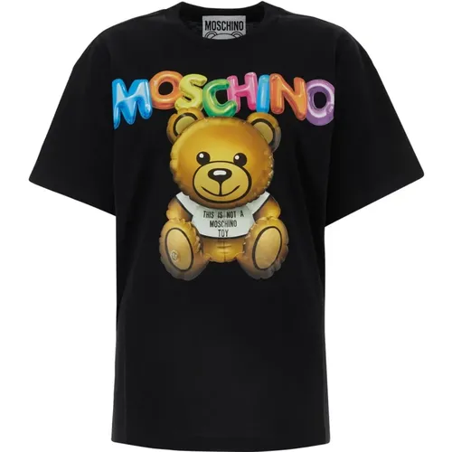 Casual Baumwoll T-Shirt , Damen, Größe: M - Moschino - Modalova