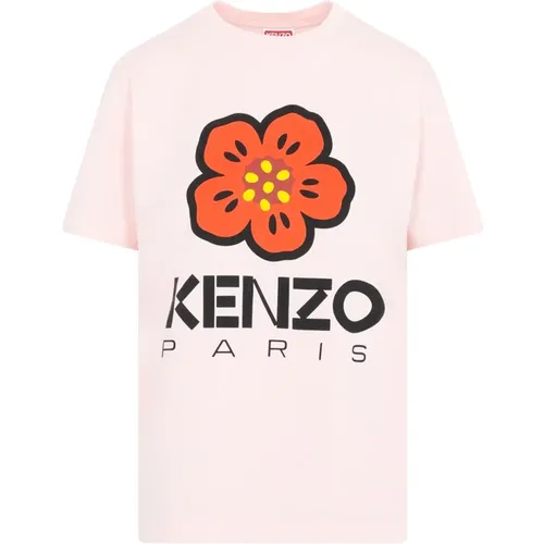 Faded Pink Loose T-Shirt Kenzo - Kenzo - Modalova
