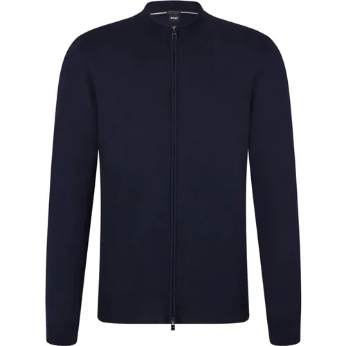 Blauer Reißverschluss Cardigan Pullover Jacke , Herren, Größe: S - Hugo Boss - Modalova