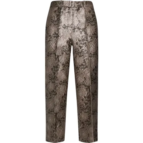 Elio Floral Jacquard Trousers Grey , female, Sizes: M, L, S - Max Mara - Modalova