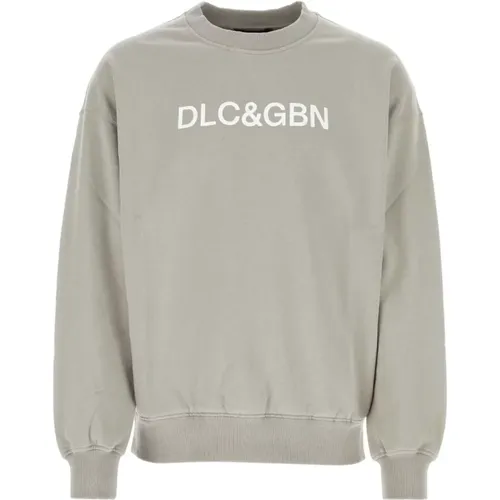 Light grey cotton sweatshirt , male, Sizes: M, S - Dolce & Gabbana - Modalova