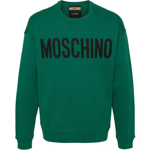 Grüner Klassischer Logo Pullover , Herren, Größe: L - Moschino - Modalova