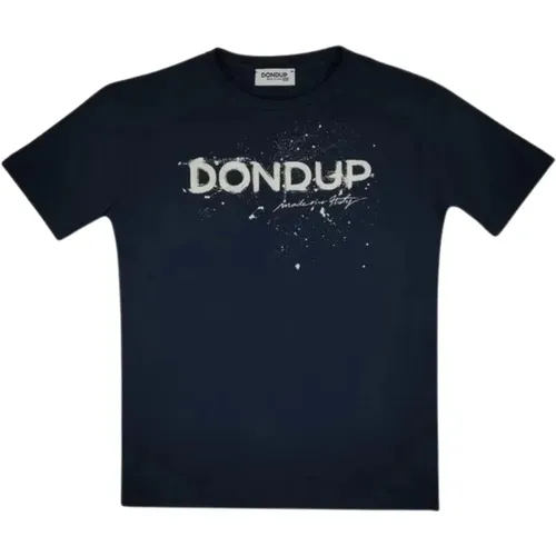 Blau T-Shirt mit weißem Logo - Dondup - Modalova