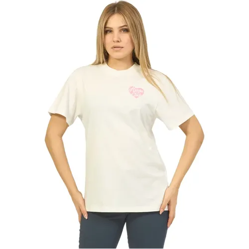 Weiße Tie-Dye Grafik T-Shirt , Damen, Größe: S - Hugo Boss - Modalova