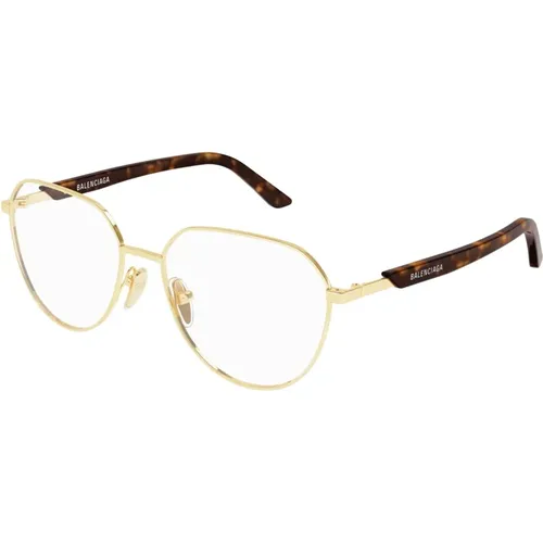 Gold Havana Transparente Brille , Herren, Größe: 55 MM - Balenciaga - Modalova