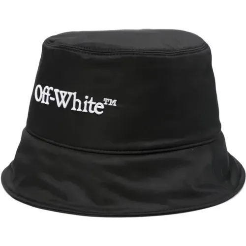 And White Bookish Bucket Hat , male, Sizes: M, L - Off White - Modalova