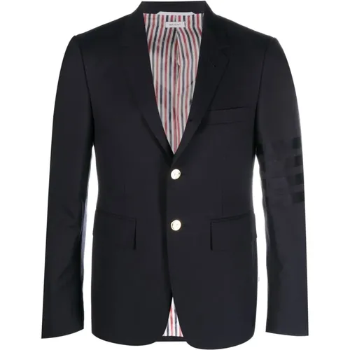 Wool Jacket with Web Stripes , male, Sizes: S, L, M - Thom Browne - Modalova
