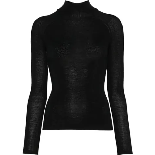 Merino Wool Turtleneck Sweater , female, Sizes: L, S - majestic filatures - Modalova