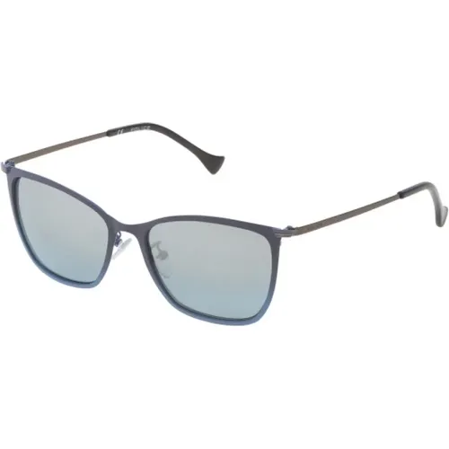 Blaue und Silberne Metallsonnenbrille , Damen, Größe: ONE Size - Police - Modalova