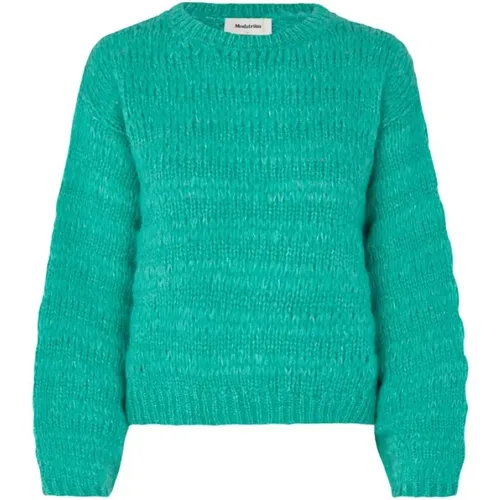 Türkiser Grobstrickpullover Grover , Damen, Größe: M - Modström - Modalova