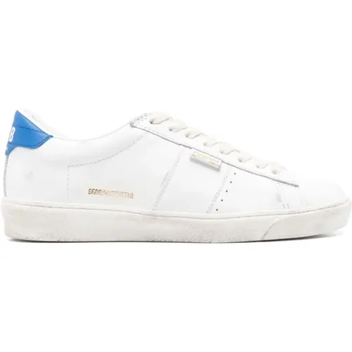 Blaue Sneakers aus Distressed-Leder mit Logo - Golden Goose - Modalova