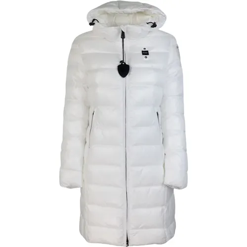 Hooded Coat with Check Pattern , female, Sizes: M - Blauer - Modalova