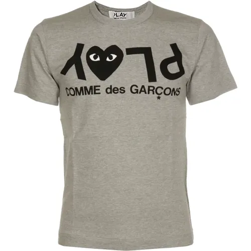 Graues Logo T-Shirt 100% Baumwolle Japan - Comme des Garçons Play - Modalova