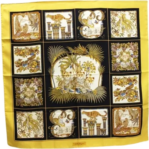 Pre-owned Silk scarves , female, Sizes: ONE SIZE - Salvatore Ferragamo Pre-owned - Modalova