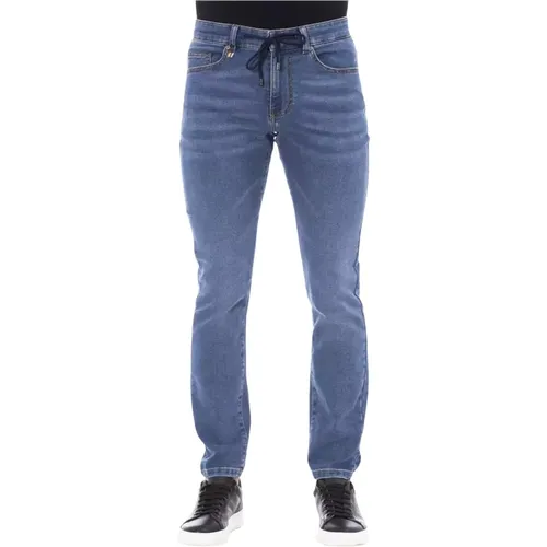 Blaue Button Lace Closure Jeans Taschen , Herren, Größe: M - Distretto12 - Modalova
