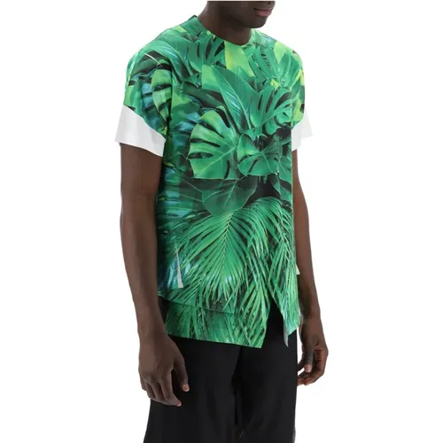 Comme des garcons plus jungle print t-shirt with , male, Sizes: M, S - Comme des Garçons - Modalova