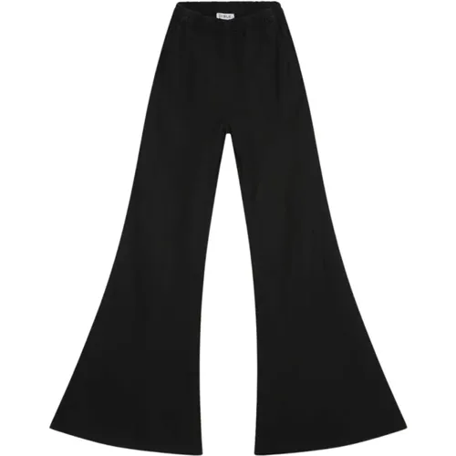 Linen Flared High Waist Pants , female, Sizes: XS, S - SoSUE - Modalova