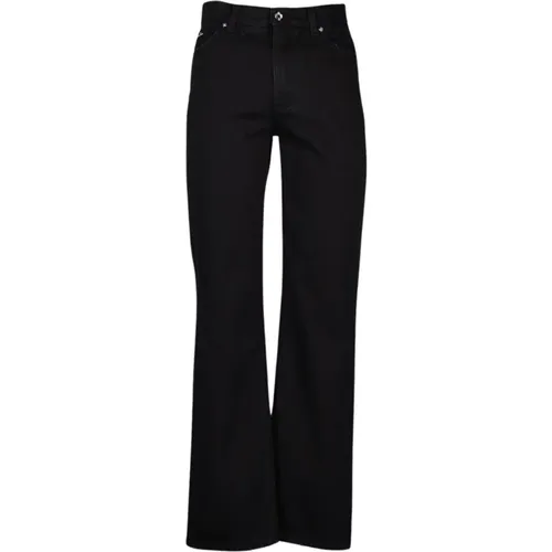 High-Waist-Denim-Jeans mit Metalllogo , Damen, Größe: 2XS - Dolce & Gabbana - Modalova