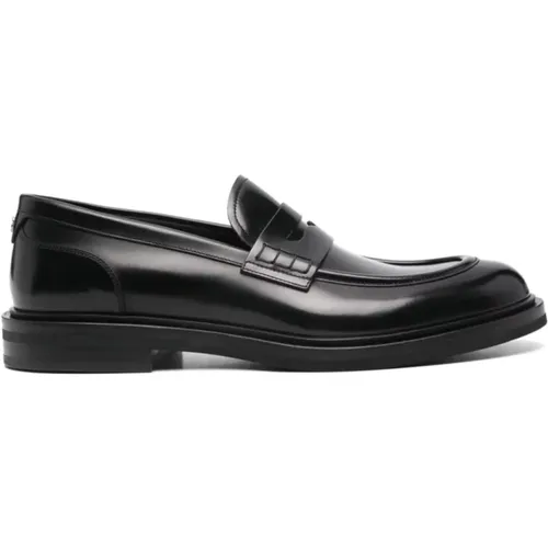 Schwarze flache Schuhe mit Penny Slot , Herren, Größe: 40 1/2 EU - Dolce & Gabbana - Modalova