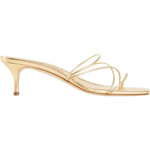 Goldnappa Leather Stiletto Heel Sandal , female, Sizes: 2 UK, 4 1/2 UK, 3 1/2 UK, 5 UK, 3 UK - Manolo Blahnik - Modalova